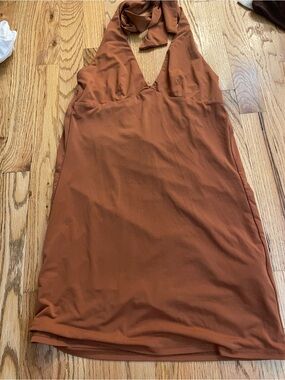 Abercrombie & Fitch Rust Halter Mini Dress